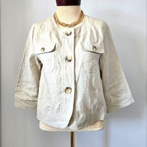 MARVIN RICHARDS cropped Cream Linen Jacket. Size Small